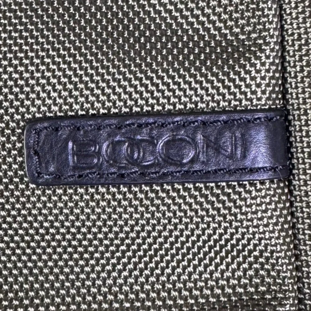 Boconi Olive Green Ballistic Nylon Leather Trim Laptop Backpack Professional Bag